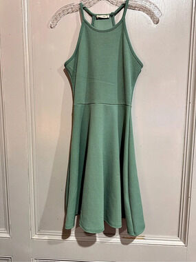 Olivia Rae Halter Skater Dress Mini Dress in Green XS